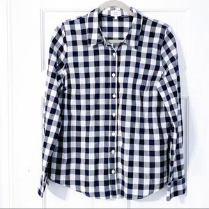 Crown & Ivy L/S Cotton Navy/white check Blouse